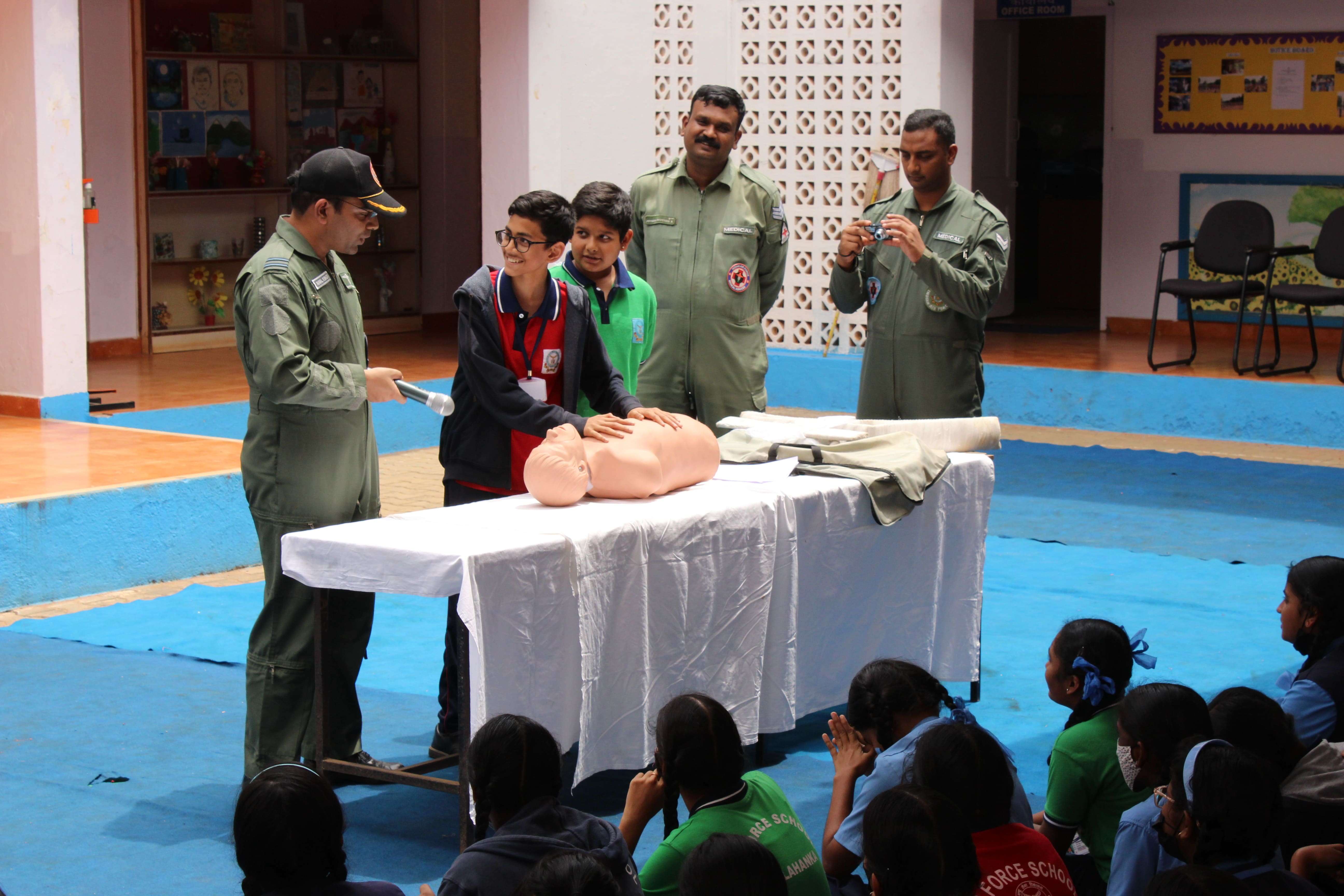 First Aid Training at School   - Airforce School Yelahanka